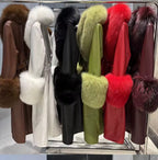 Luxe Fox Fur Leather Statement Coat