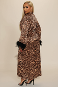 Leopard satin robe