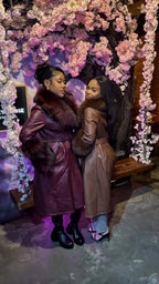 Luxe Fox Fur Leather Statement Coat